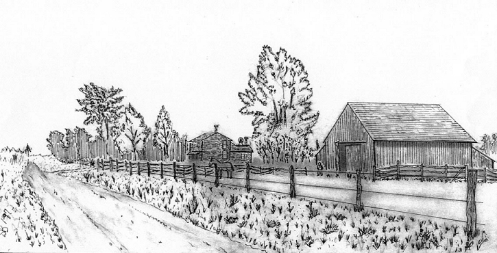 Ambrose Washington Brown Farm - Drawing